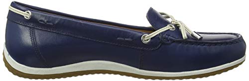 Geox D Vega Moc B, Mocasines para Mujer, Azul (Blue/Skin C4ea5), 37 EU