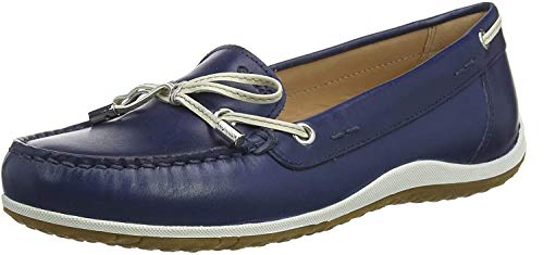 Geox D Vega Moc B, Mocasines para Mujer, Azul (Blue/Skin C4ea5), 37 EU