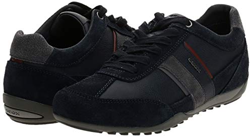 Geox U Wells C, Zapatillas para Hombre, Azul (Navy/Dk Burgundy Cf47j), 41 EU