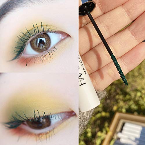 GL-Turelifes Máscara de 12 colores Máscara de fibra colorida Máscara encantadora de larga duración, pestañas gruesas y largas Maquillaje de ojos a prueba de agua y manchas (# 07 verde)