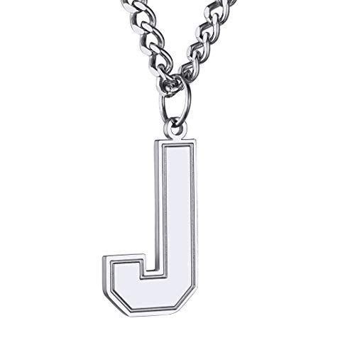 GoldChic Colgante J de Letras Personalizable con Cadena Acero Inoxidable para Hombres