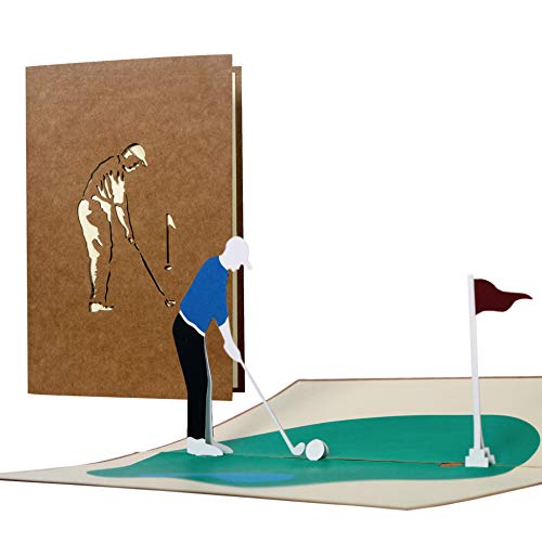 Golf Carte de vœux 3D Carte d'anniversaire pour les golfeurs Carte de Golf, Cadeau Golf pour hommes, Pop Up pour la Retraite, argent de la retraite cadeau, Golf Bon d'achat, bon pour le golf vacances