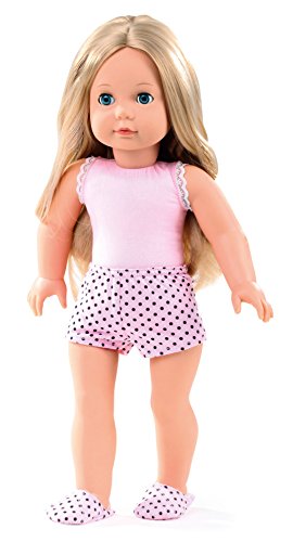 Gotz 1490365 Precious Day Girls Jessica Chica para Vestir - Muñeca de pie de 46 cm de Altura, Pelo Largo Rubio, Ojos Azules para Dormir - Juego de 4 Piezas