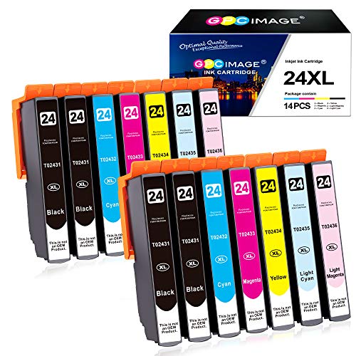 GPC Image 24XL Cartuchos de Tinta Compatible para Epson 24 XL para Epson Expression Photo XP-760 XP-55 XP-960 XP-860 XP-950 XP-750 (4 Negro,2 Cian,2 Magenta,2 Amarillo,2 Cian Claro,2 Magenta Claro)