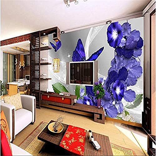 Grandes fondos de pantalla personalizados moderno simple sueño púrpura excéntrica flor TV fondo pared decorativa sa papel pintado pared dormitorio de estar sala de estar fondo No tejido-430cm×300cm