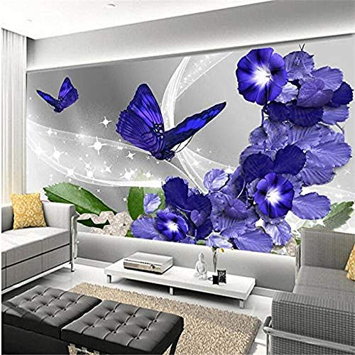Grandes fondos de pantalla personalizados moderno simple sueño púrpura excéntrica flor TV fondo pared decorativa sa papel pintado pared dormitorio de estar sala de estar fondo No tejido-430cm×300cm