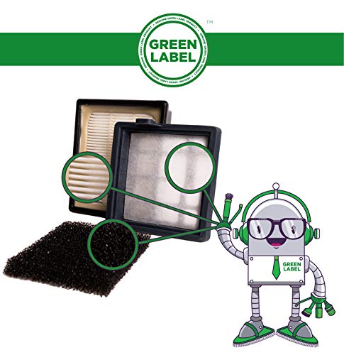 Green Label Kit de Filtros (Filtro HEPA, Filtro de Espuma, Filtro con Marco) para las Aspiradoras AEG, Electrolux, Tornado, Volta de la Serie T8. Reemplaza a AEF 104, EF 104, F104