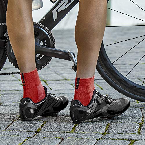 GripGrab Lightweight SL Performance - Calcetines de ciclismo para hombre y mujer, primavera/verano, Lightweight SL Short Calcetín, Unisex adulto, color Rojo – corto, tamaño L (44-47)