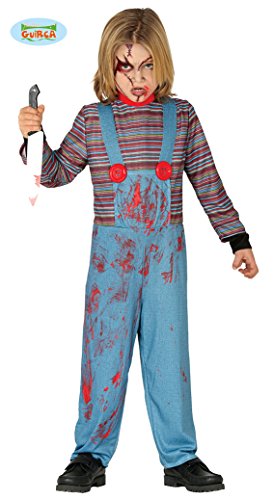 Guirca - Disfraz Chuckie para niño de 10/12 años, color azul y rojo, de 10 a 12, 87800