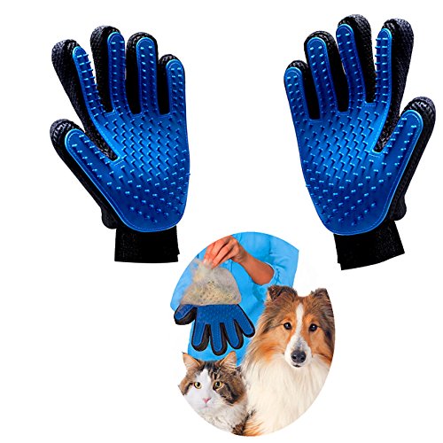 Haikingmoon Guantes para Mascotas - Guante Pelo Gato - Guante Pelo Perro - Perros/Gatos Retiro del Pelo Guantes Eficientes para la Eliminación de Pelo Suelto - Guantes Mascotas (2 Piezas)