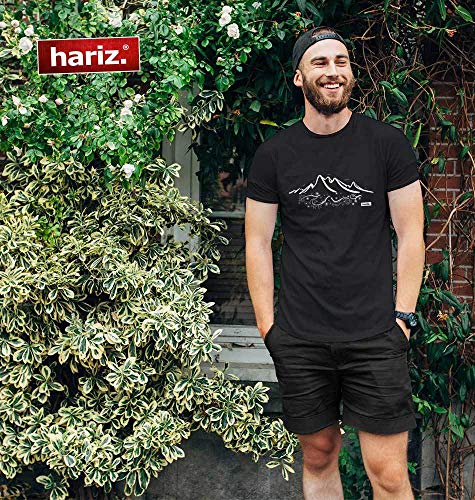Hariz – Camiseta para hombre, diseño de peine de montaña, senderismo, flores, montañas, Mountain Plus, tarjeta de regalo, color verde, tamaño S