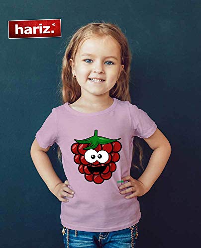 Hariz - Camiseta para niña, diseño de frambuesa y frutas multicolor, incluye tarjeta de regalo morado 164 cm(14-15 År)