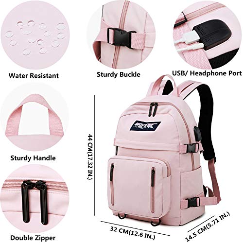 HASAGEI Mochila Escolares Juveniles para 15.6'' Portátil Mochila Unisex de Carga USB Backpack Resistente Al Agua Universitaria Daypacks para Mujeres Hombres