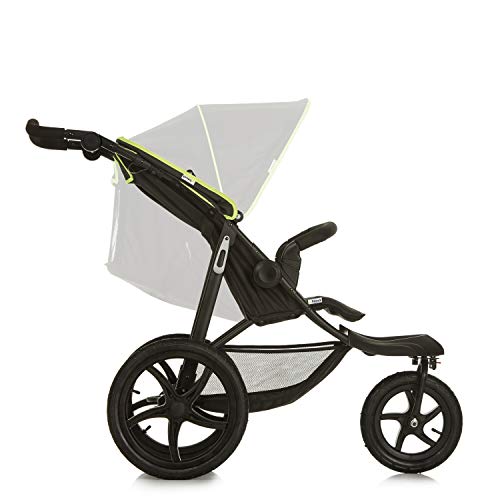 Hauck Runner - Silla de Paseo con 3 Ruedas Neumaticas, Plegado Compacto, Ruedas XL, con Camara de Aire, para Recien Nacidos, apto para Niños hasta 25kg, color Negro (Black Neon Yellow)