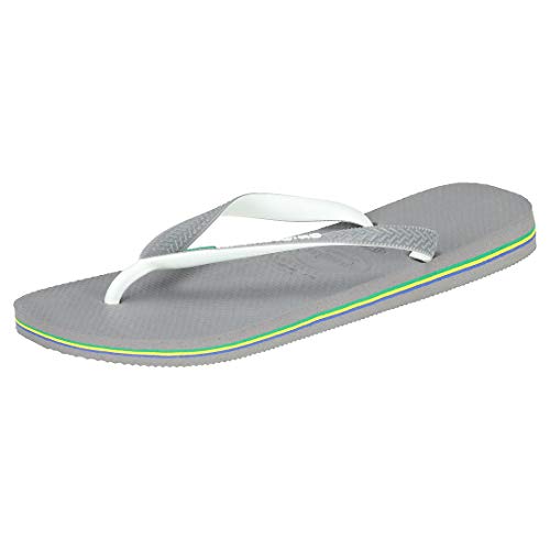 Havaianas Brasil Mix, Chanclas Unisex Adulto, Multicolor (Steel Grey/White/White), 45/46 EU