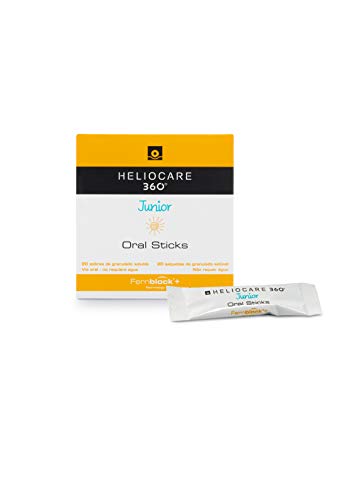 Heliocare 360º Junior Oral Sticks - Fotoprotección desde el Interior para Niños, Aumenta la Resistencia de la Piel al Sol, de Origen Natural, 20 sobres