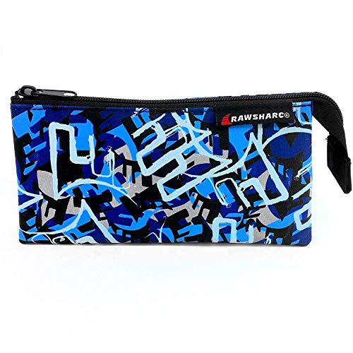 Helix - Rawsharc Urban Canvas Estuche - Tres Bolsillos - Camuflaje Azul