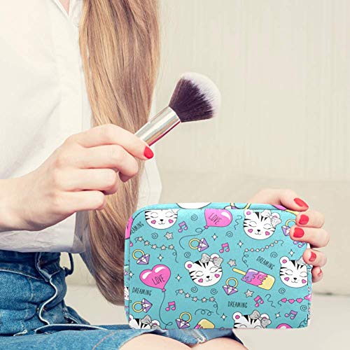 Hermosa bolsa de aseo con diseño de tigre – Organizador de maquillaje grande para hombres y mujeres