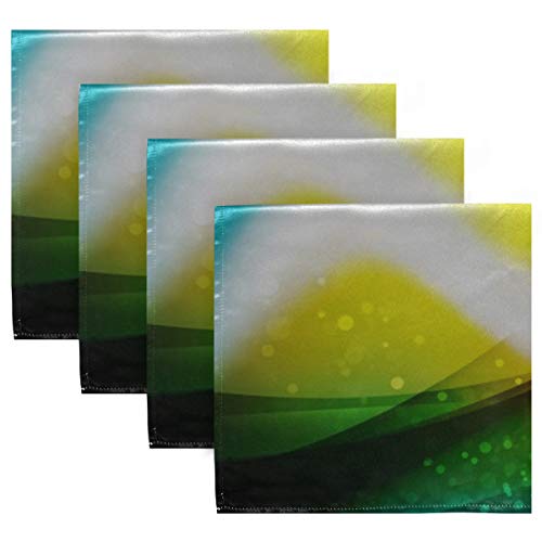 HJHJJ Cloth Napkin 6 Pack 20 Inch Washable Dinner Napkins Shiny Wave Magic Light Efffect Vector Satin Cloth Napkins Great For Weddings, Parties, Holiday Dinner & More