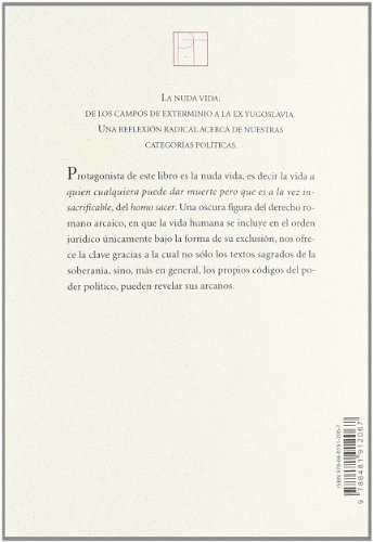 Homo Sacer: El poder soberano y la nuda vida (Ensayo)