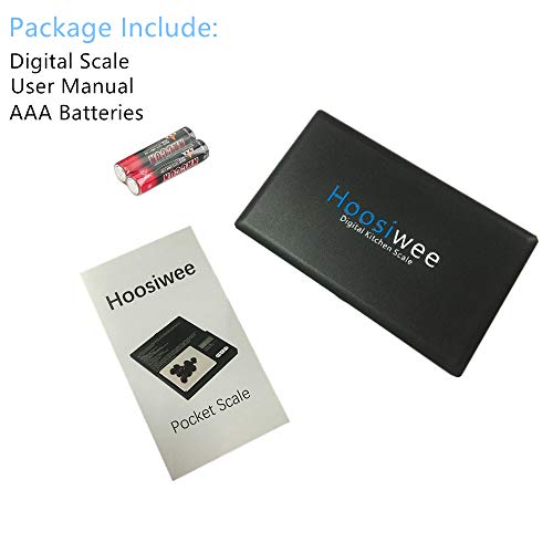 Hoosiwee Báscula Digitales de Precisión,100g 0.01g Balanzas de Portátiles, Báscula de Joyería, con Pantalla LCD, Plataforma de Acero Inoxidable, Función de Tara, para Cocinar, Droga, Café