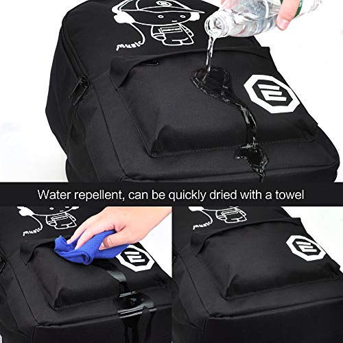 Horsky Bolso ligera de escuela con Impermeable Amortiguar los choques Bolso noctilucente de la computadora Bolsa de viaje con USB Puerto para niño niña chico chica mujer hombre - Negro 35L