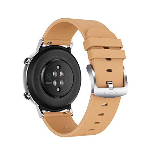 Huawei Watch GT 2 Classic - Smartwatch con Caja de 42 mm (Hasta 2 Semanas de Batería, Pantalla Táctil AMOLED de 1.39", GPS, 15 Modos Deportivos), marrón/ Gravel Beige