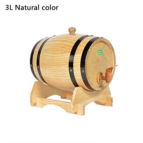 iBellete VWine Barrel - Dispensador de Barril de Vino de Madera de Roble para Cerveza y Whisky (1,5-3 L), Color Rojo Vino