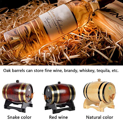 iBellete VWine Barrel - Dispensador de Barril de Vino de Madera de Roble para Cerveza y Whisky (1,5-3 L), Color Rojo Vino