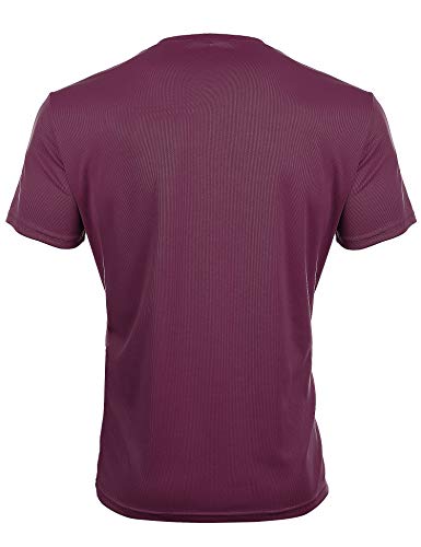 iClosam Camisetas Deporte Hombre Fitness Casual Seco RáPido T-Shirt Running Yoga Ciclismo (XXL, Vino Tinto + Negro + azul-3piezas)