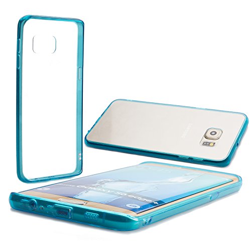 iCues Caso Compatible con Samsung Galaxy S6 Edge + Plus (5,7 Pulgadas) | Desigual de Parachoques Claro Negro Volver | Polvo al Cubierta Funda Carcasa Bolsa Cover Case