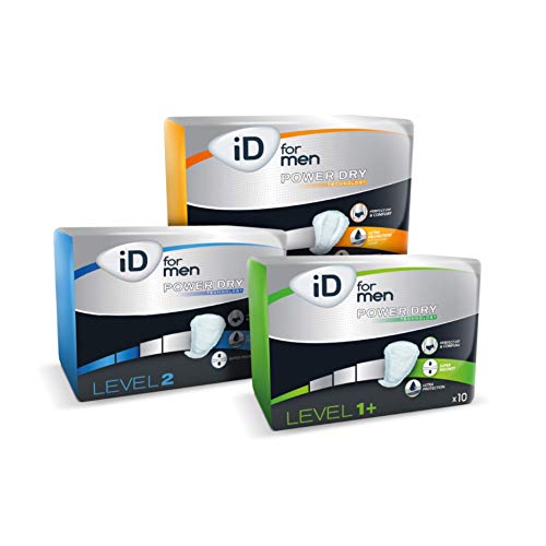 ID FOR MEN Almohadillas para incontinencia, nivel 2, para hombres (1 paquete de 10)
