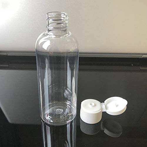 IETONE 10 Piezas Botellas Vacías de Plástico Transparente Tubos de Capacidad de 100 ml con Tapa Abatible Botellas Recargables de Viaje Portátiles Set para Viajes Aéreos, Aeropuerto, Vacaciones