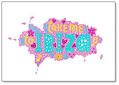 Imán para nevera con diseño de frase en inglés"Take Me to Ibiza Hippie"