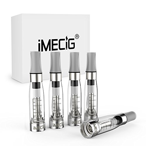 IMECIG® 5 x CE4 Transparente Claro Vapor Atomizador para E-Cig Clearomizer para Ego MT3 CE4 CE5 CE6 Batería de E-Cigarrillo Cigarrillo Electrónico Pluma de Vapor E-Shisha No Nicotina