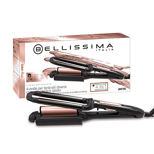 Imetec Bellissima My Pro Beach Waves Multi GT21 100 - Plancha de pelo de ondas 4 en 1, 4 tipos diferentes de ondas para muchos peinados con un simple gesto