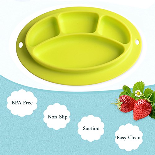 INCHANT Kids Silicone Placemat and Baby Plate Tray for Infants toddlers Kids and Chidern,Highchair Feeding Tray Placemat Bowl, Non slip Toddler Feeding Plate Mat - FDA Approved,Easy to Clean