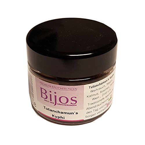 Incienso de bijos en vidrio de 50 ml KYPHI TUTANCAMUN – tradicional incienso de la noche egipcia.