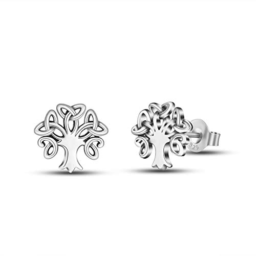 INFUSEU 925 Plata esterlina irlandesa Nudo celta Semental Pendientes para la joyería de las mujeres, regalos para dama