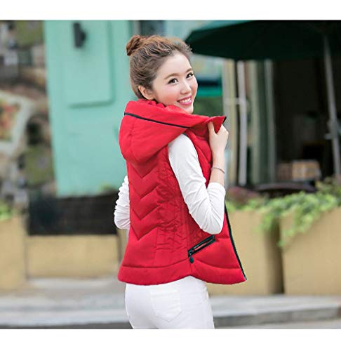 Invierno Chaleco，Chaleco De Plumón Chaleco Rojo Elegante Para Mujer Espesar Calentador Chaleco Delgado Chaqueta Invierno Casual Trabajo Deportivo Viaje Al Aire Libre Chaleco Acolchado Puffer Abrig