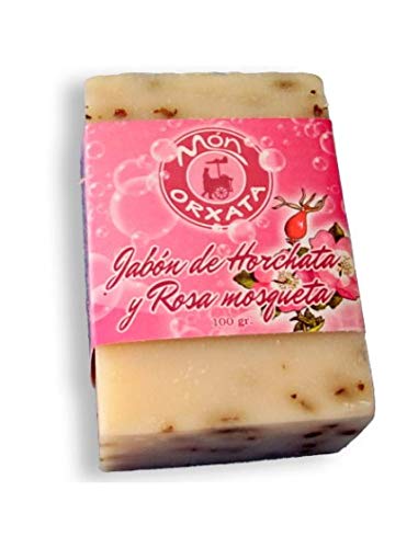 Jabón de manos de rosa mosqueta y chufa. Marca Món Orxata. Pastilla de 100 g.