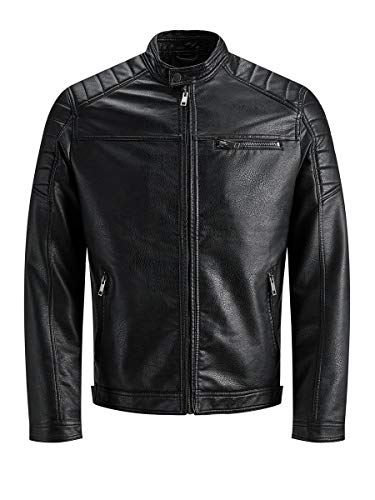 Jack & Jones Jcorocky Jacket Noos Chaqueta, Negro (Black Pattern: PU), Medium para Hombre