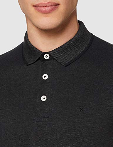 Jack & Jones Jjepaulos Polo SS Noos, Gris (Dark Grey Melange Detail: Slim Fit - Melange), X-Large para Hombre