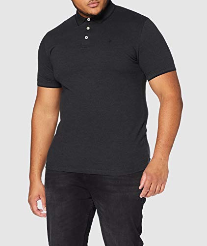 Jack & Jones Jjepaulos Polo SS Noos, Gris (Dark Grey Melange Detail: Slim Fit - Melange), X-Large para Hombre