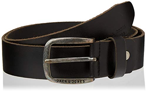 JACK & JONES JJIPAUL JJLEATHER BELT NOOS, Cinturón Hombre, Negro (Black), 85 cm