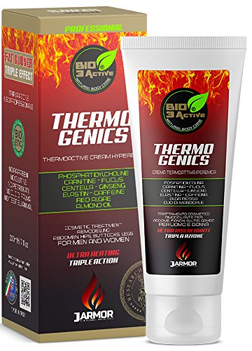 J.ARMOR - Crema Reductora Termogénica Para Hombre y Mujer - Bio3Active - Adelgazante Anti-Celulitis Efecto Drenante - Para Piernas, Glúteos y Abdominales - BIO HECHO EN ITALIA - 200 ml