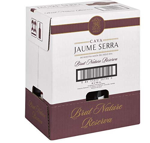 Jaume Serra Brut Nature Reserva - Cava Premium, Pack de 6 x 750 ml