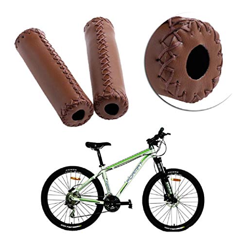 Jiamins Poignées de Guidon vélo VTT en Cuir Artificiel, Poignées de Guidon Anti-dérapant - Absorption des Chocs - Sensation de Douceur - Fort Sens du Support