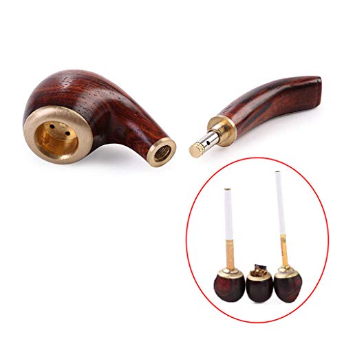 JQCHY Pipa de Pabaco Madera, Pipa de Pabaco Palisandro Toda Madera Maciza Filtro Clásico Hecho a Mano Mini Pipa Portátil Desmontable Duradera Tubo de Tres Usos Regalos para Hombres