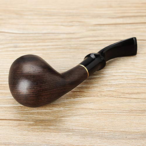 JQCHY Pipa de Pabaco Madera Set,Pipa de Pabaco Negro ébano 1 Tubo 3 Usos con Olla Cobre Desmontable Duradera Madera Maciza Filtro Portátil Vintage Pipa Tabaco Conjunto Fumar Regalo de los Hombres